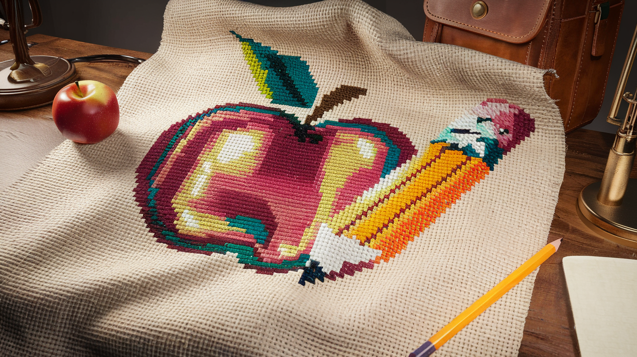 Back To School Cross Stitch Patterns For Teacher Gifts And Backpacks