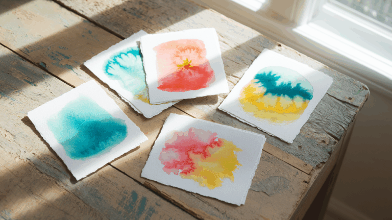 Handmade Summer Drink Cards With Watercolor Backgrounds