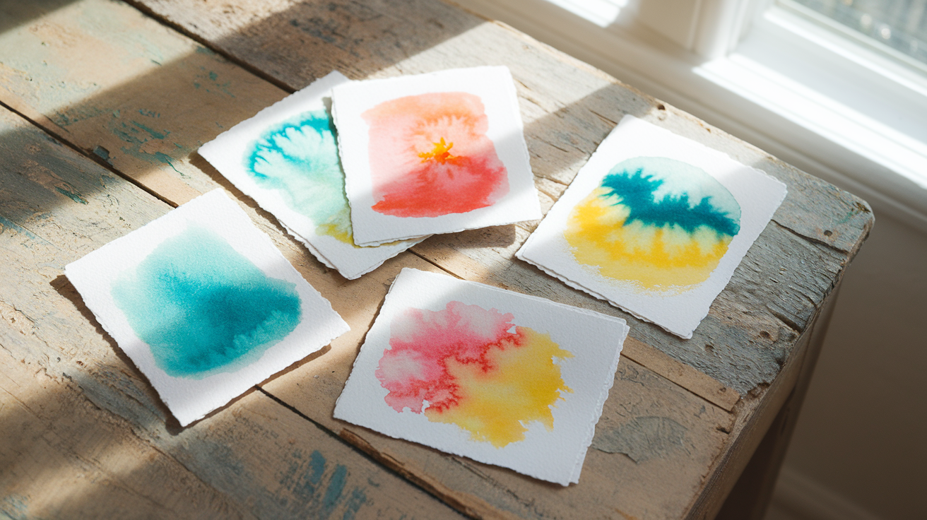 Handmade Summer Drink Cards With Watercolor Backgrounds