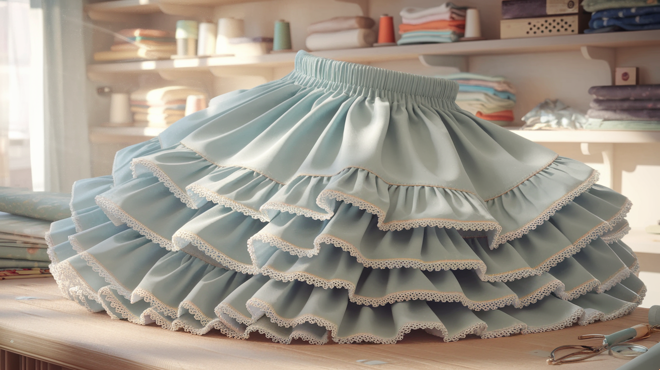Layered Ruffle Skirt PDF Sewing Pattern For Beginners