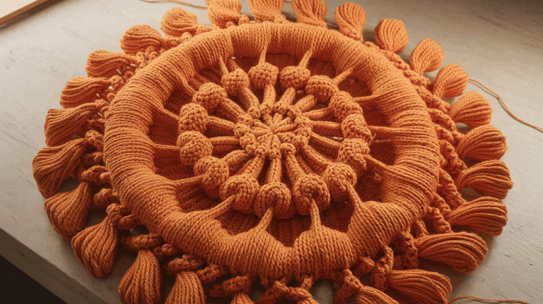 DMC Orange Punch Needle Pattern Project For Beginners Makes Vibrant Wall Art