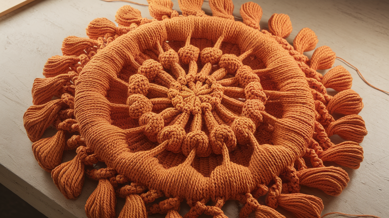 DMC Orange Punch Needle Pattern Project For Beginners Makes Vibrant Wall Art