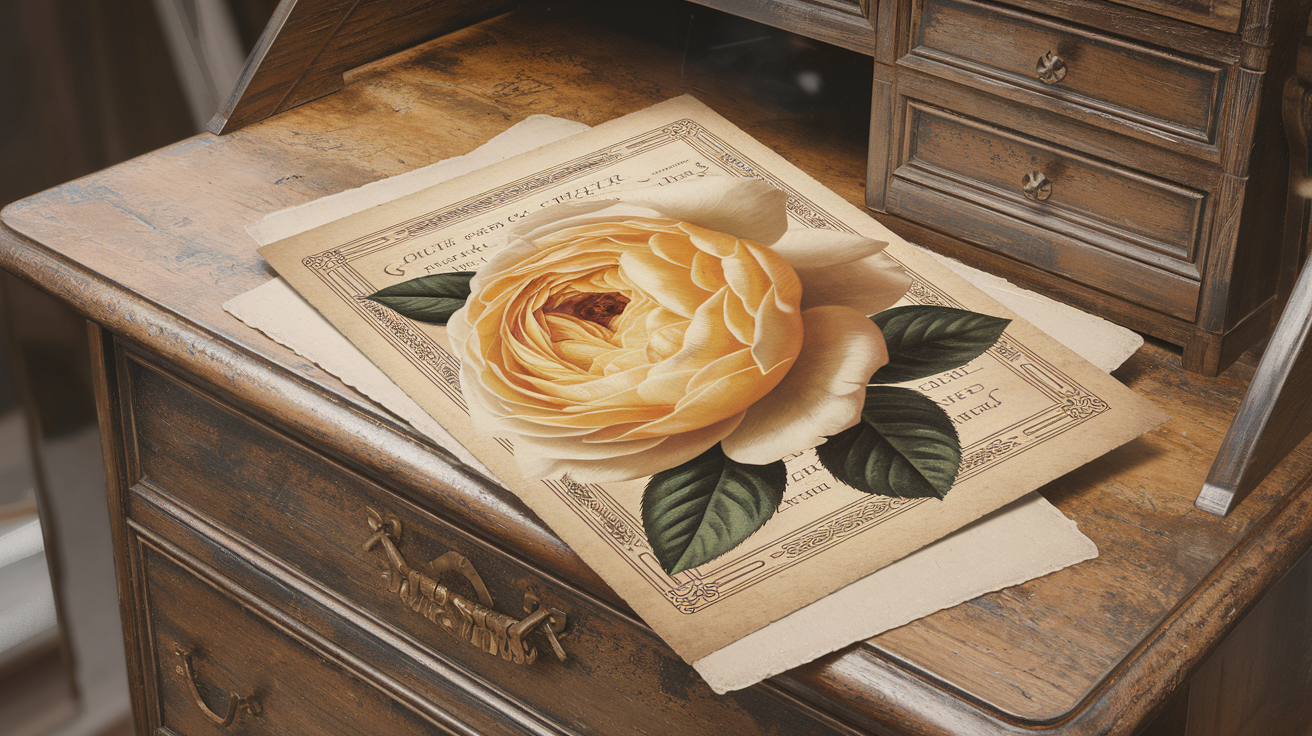 Free Vintage Yellow Rose Printables