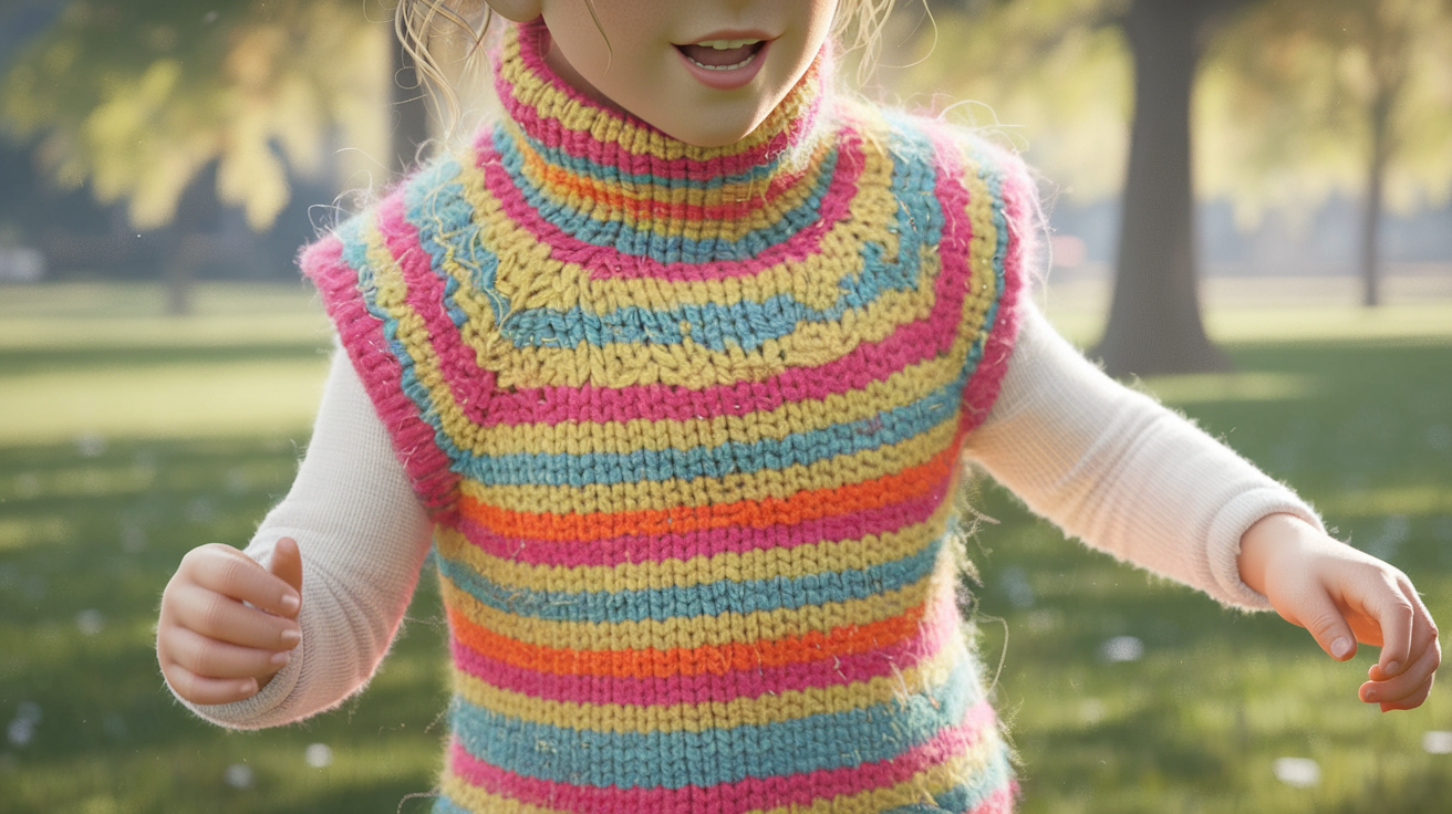 How To Knit A Striped Vest For Kids Pattern