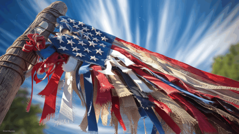 How To Make A Scrap Ribbon Patriotic Flag Craft