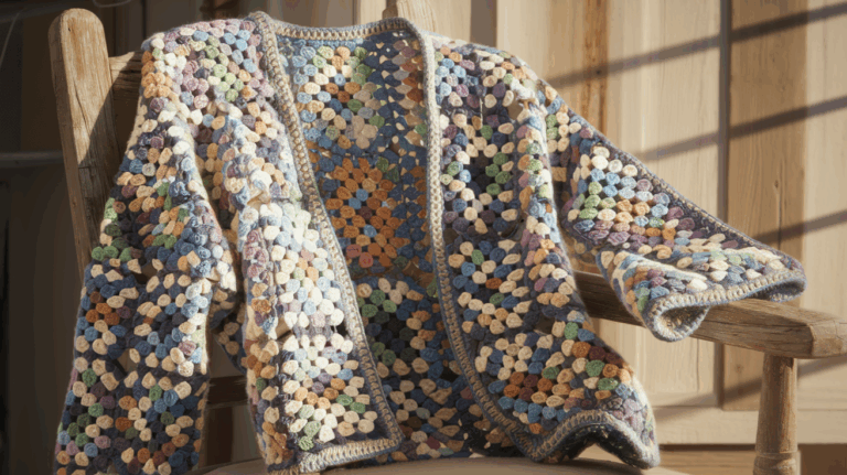 Ariana Crochet Cardigan Pattern Review For Colorful Granny Square Cardigan