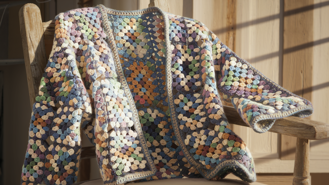 Ariana Crochet Cardigan Pattern Review For Colorful Granny Square Cardigan