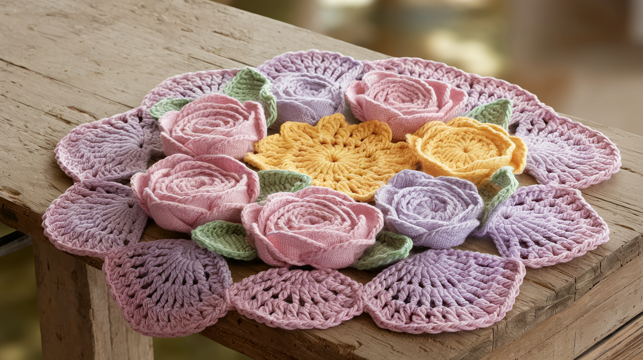 How To Embellish Your Knit Dishcloth With Flowers