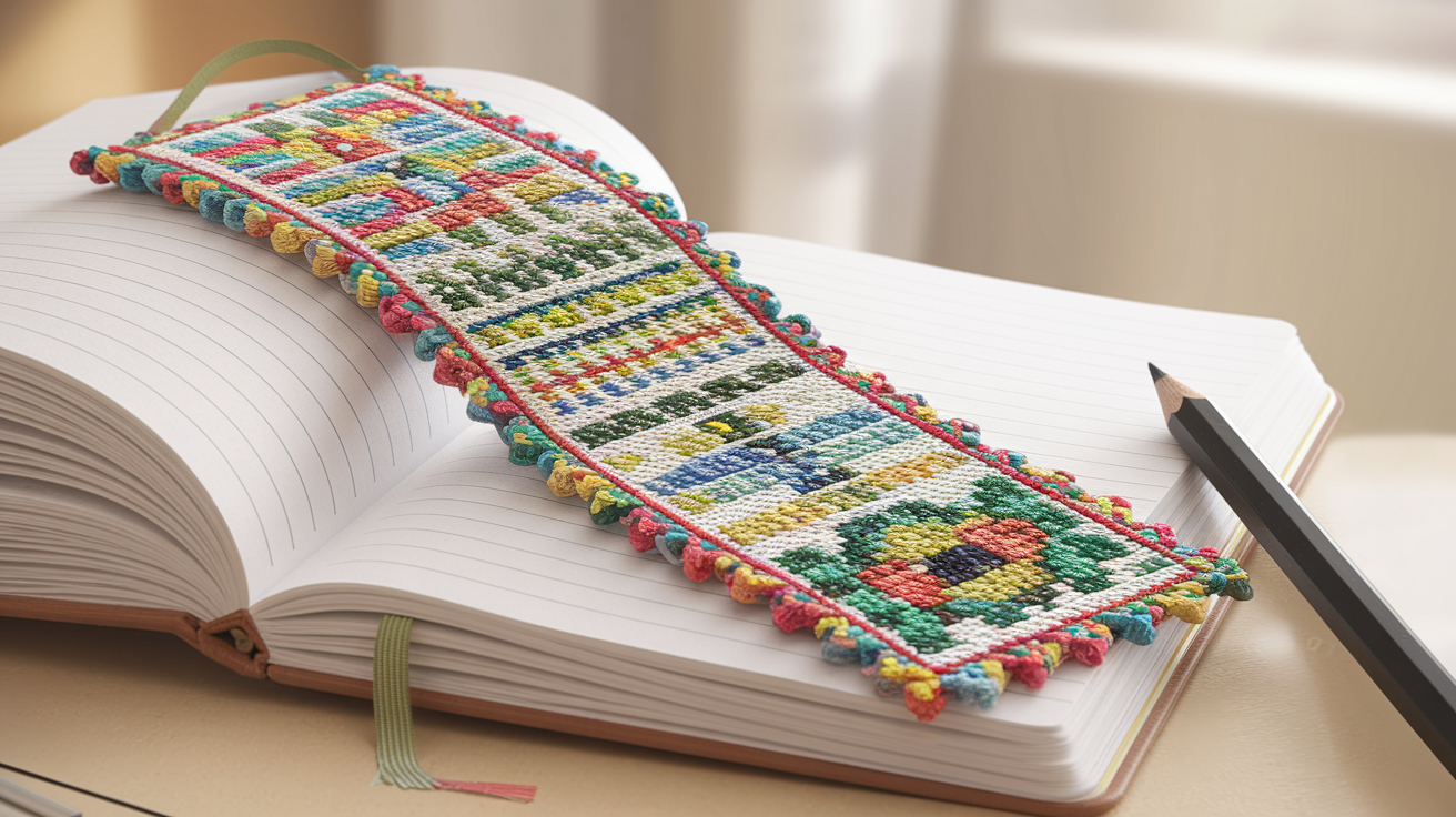 Easy Cross Stitch Pencil Bookmark Pattern For Back To School