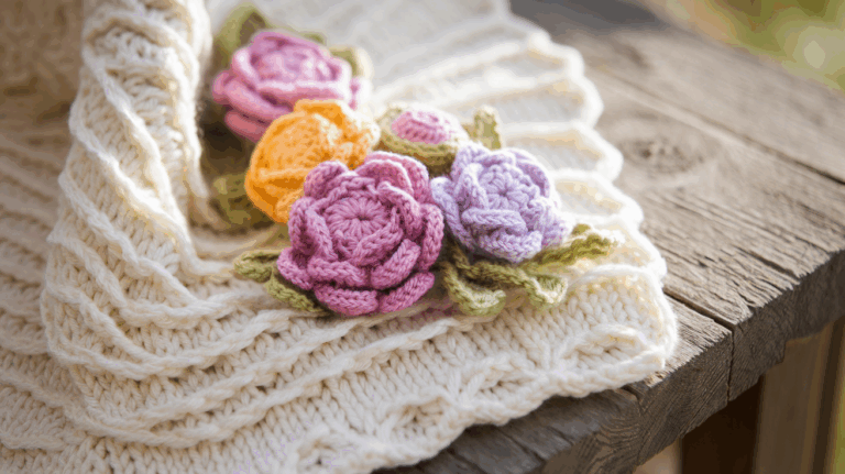 How To Embellish Your Knit Dishcloth With Flowers