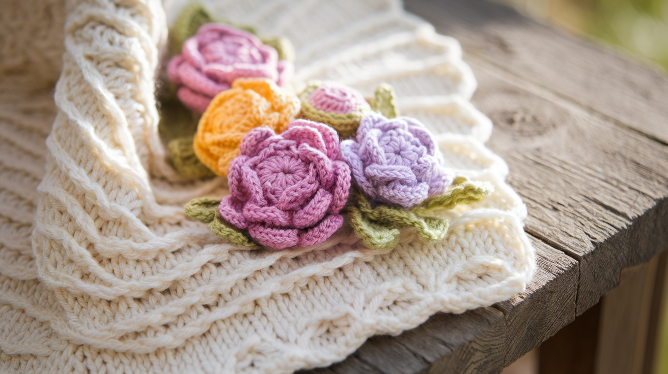 How To Embellish Your Knit Dishcloth With Flowers