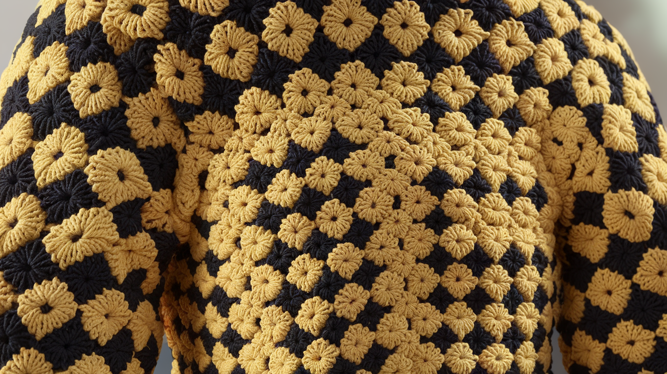 How To Crochet A Honeycomb Cardigan With Granny Squares