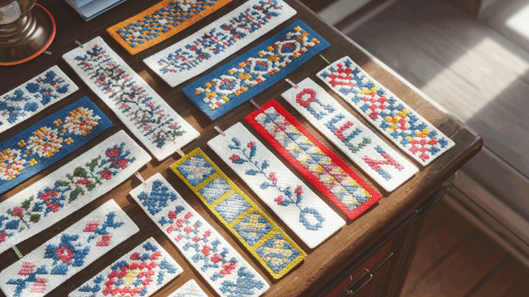 Colorful Cross Stitch Bookmark Patterns For Beginners