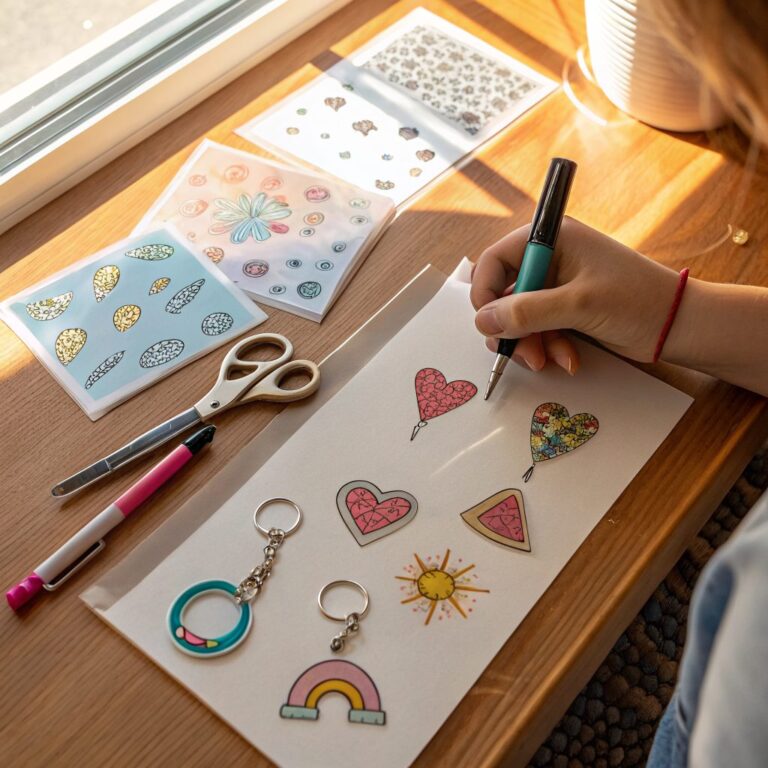 Coloring a shrink plastic charm design with markers