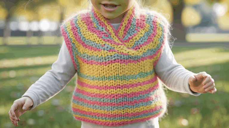 How To Knit A Striped Vest For Kids Pattern