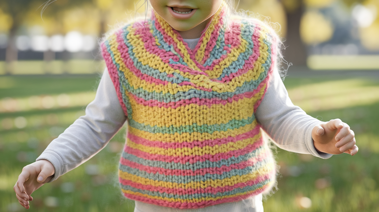 How To Knit A Striped Vest For Kids Pattern