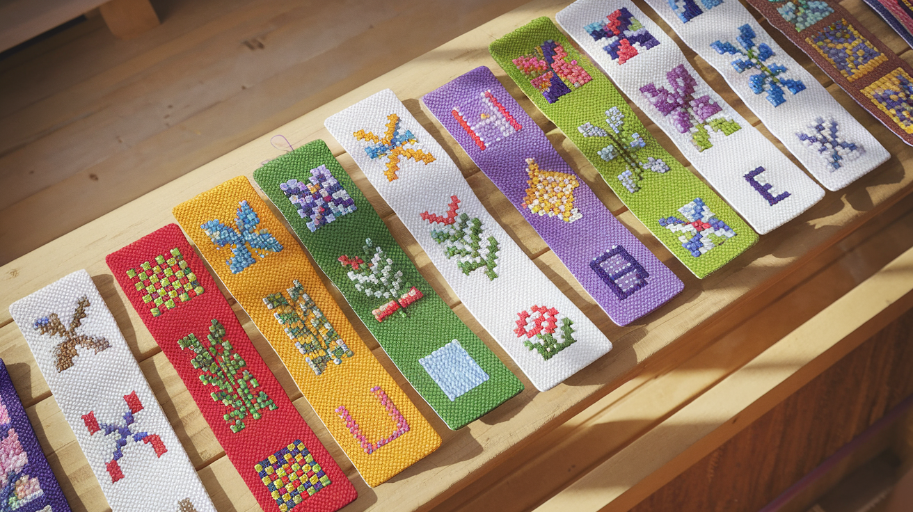 Colorful Cross Stitch Bookmark Patterns For Beginners