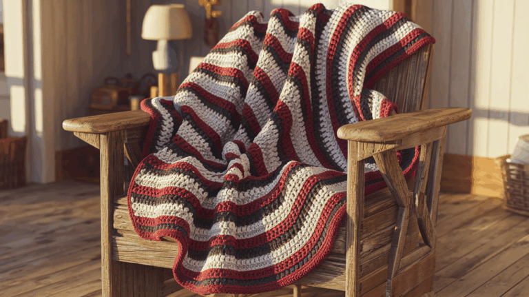 Striped Ripple Afghan Free Crochet Pattern Tutorial